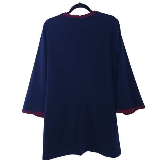 Alexia Admore Dress Large Navy Blue Bell Sleeves Retro Swing Mini Designer - Picture 4 of 8